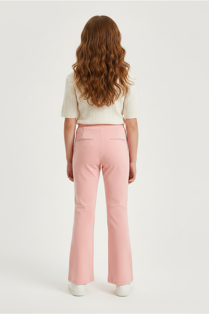 Pantalon Fluide Rose Évasé Confortable Stretch Fille - Polyester - vue 2