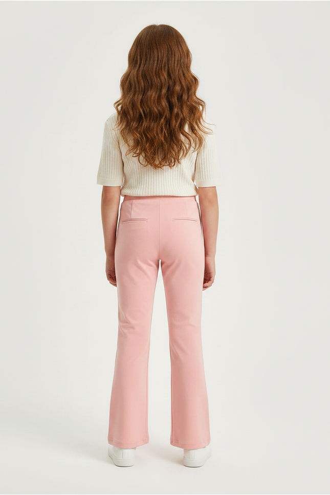 Pantalon Fluide Rose Évasé Confortable Stretch Fille - Polyester - vue 2