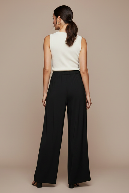 Pantalon Fluide Noir Ample Taille Haute Confortable - Viscose - vue 2