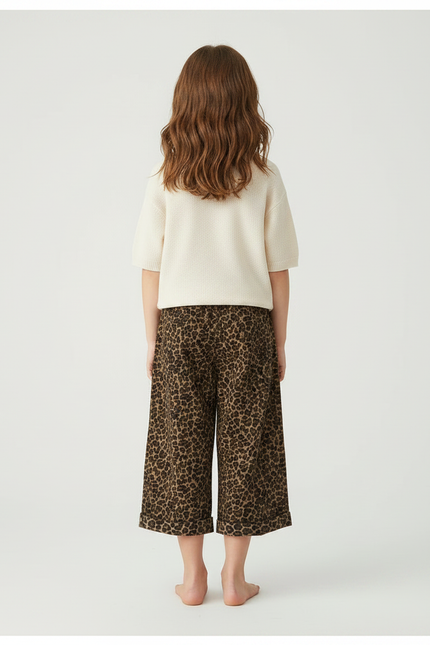 Pantalon Fluide Léopard Marron Ample Enfant Doux - Viscose - vue 2