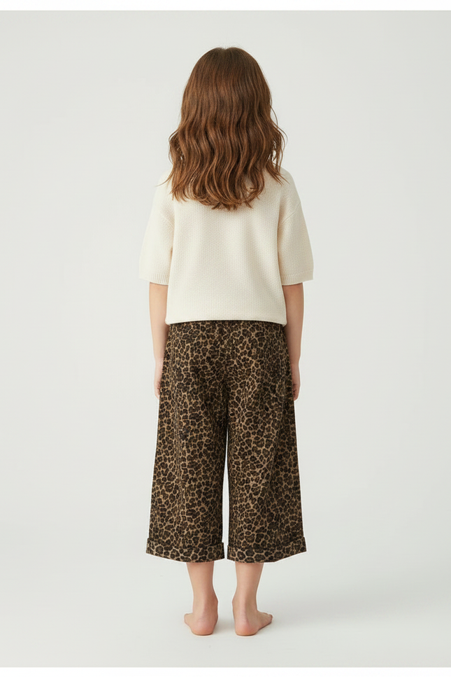 Pantalon Fluide Léopard Marron Ample Enfant Doux - Viscose - vue 2