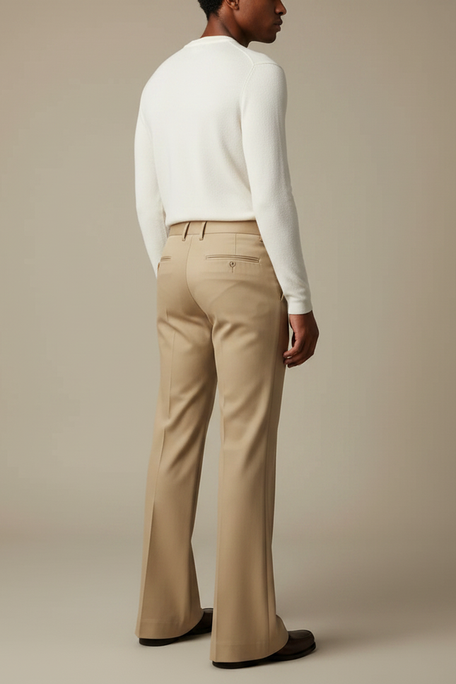 Pantalon Flare Fluide - Beige Gabardine - vue 2