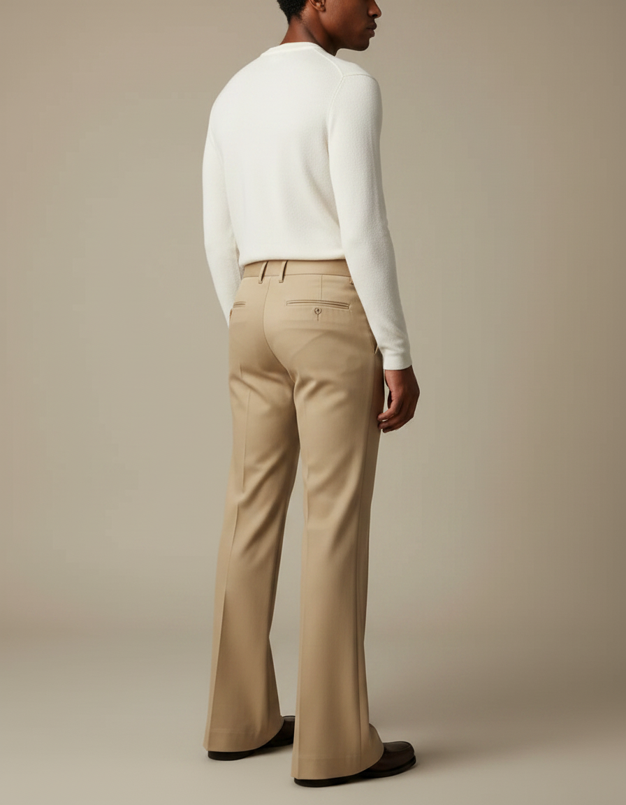 Pantalon Flare Fluide - Beige Gabardine - vue 2