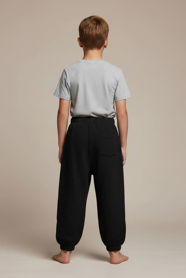 Pantalon Fluide Noir Ample Coton Enfant - vue 2