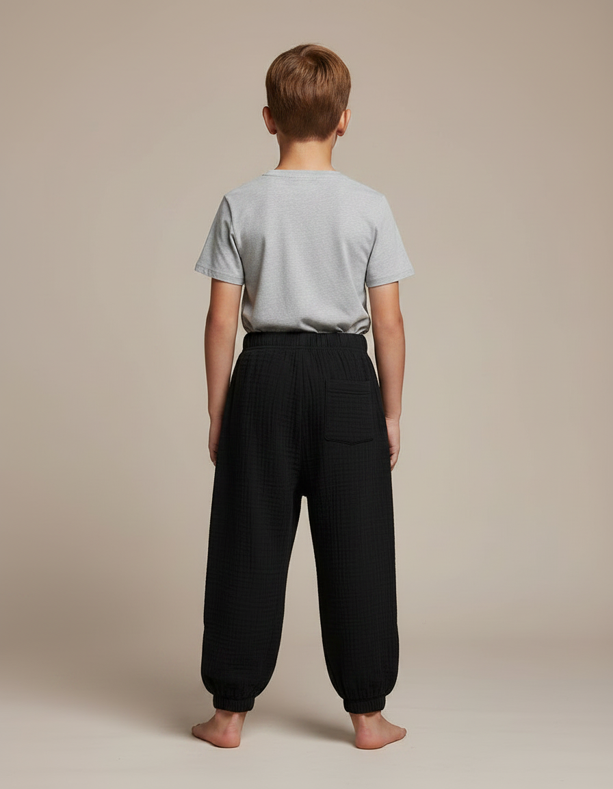 Pantalon Fluide Noir Ample Coton Enfant - vue 2