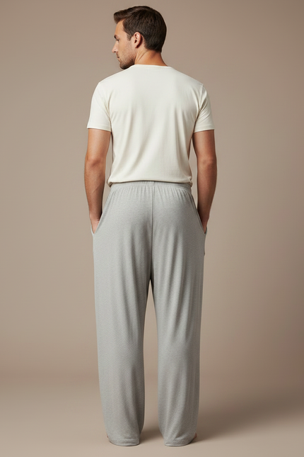 Pantalon Fluide Gris Homme Ample Confortable Doux - Molleton - vue 2