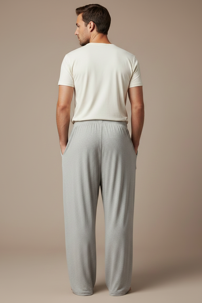 Pantalon Fluide Gris Homme Ample Confortable Doux - Molleton - vue 2