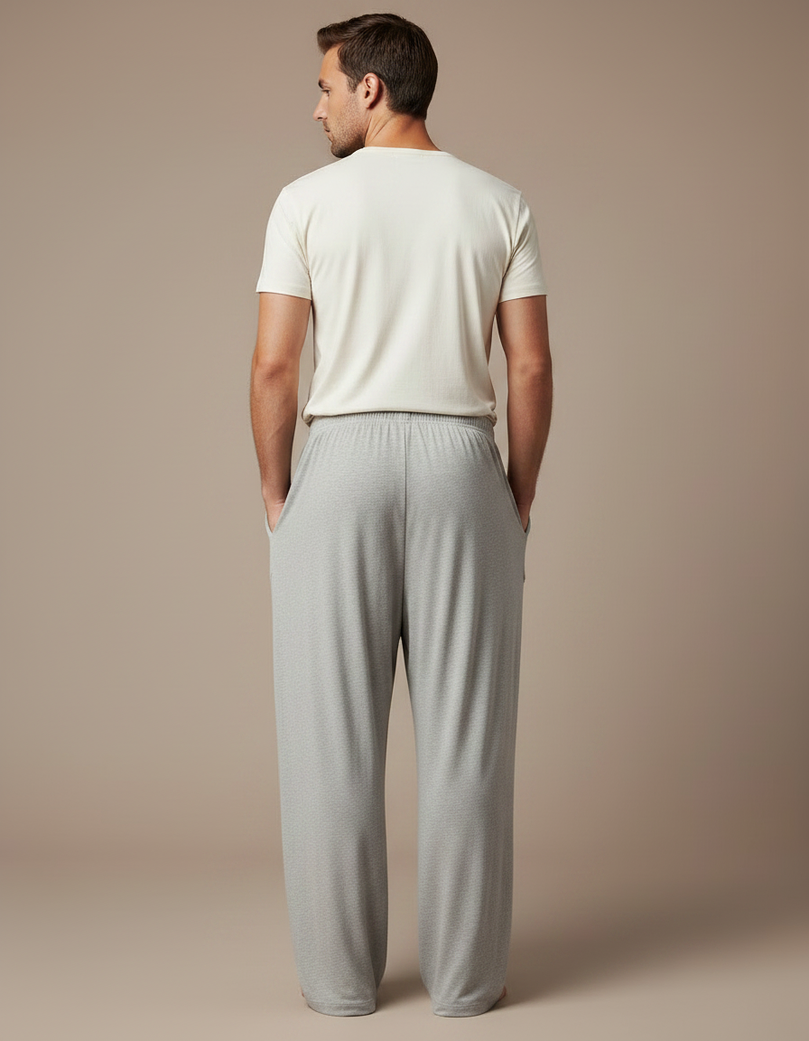 Pantalon Fluide Gris Homme Ample Confortable Doux - Molleton - vue 2