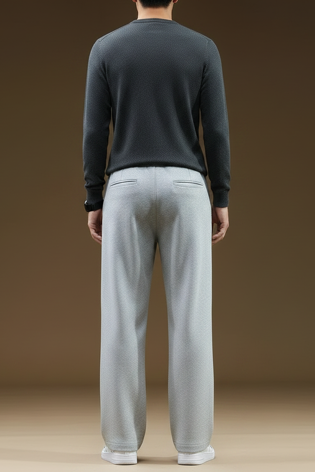 Pantalon Fluide Gris Coton Cargo Ample Homme - Molleton - vue 2