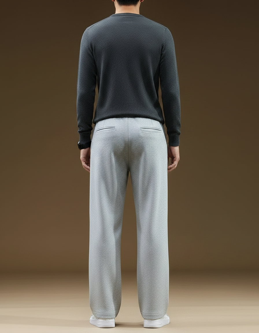 Pantalon Fluide Gris Coton Cargo Ample Homme - Molleton - vue 2