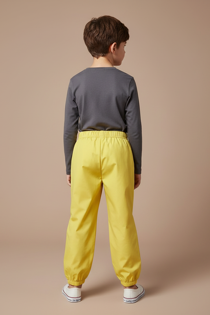Pantalon Fluide Jaune Imprimé Fleurs Garçon Confortable - Polyester - vue 2