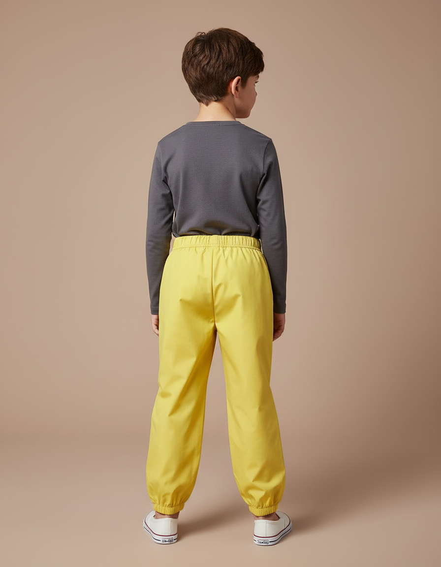 Pantalon Fluide Jaune Imprimé Fleurs Garçon Confortable - Polyester - vue 2