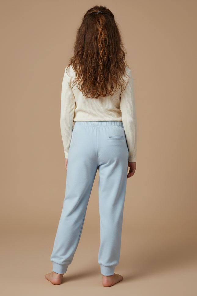 Pantalon Fluide Bleu Ciel Ample Doux Enfant Confortable - Molleton - vue 2