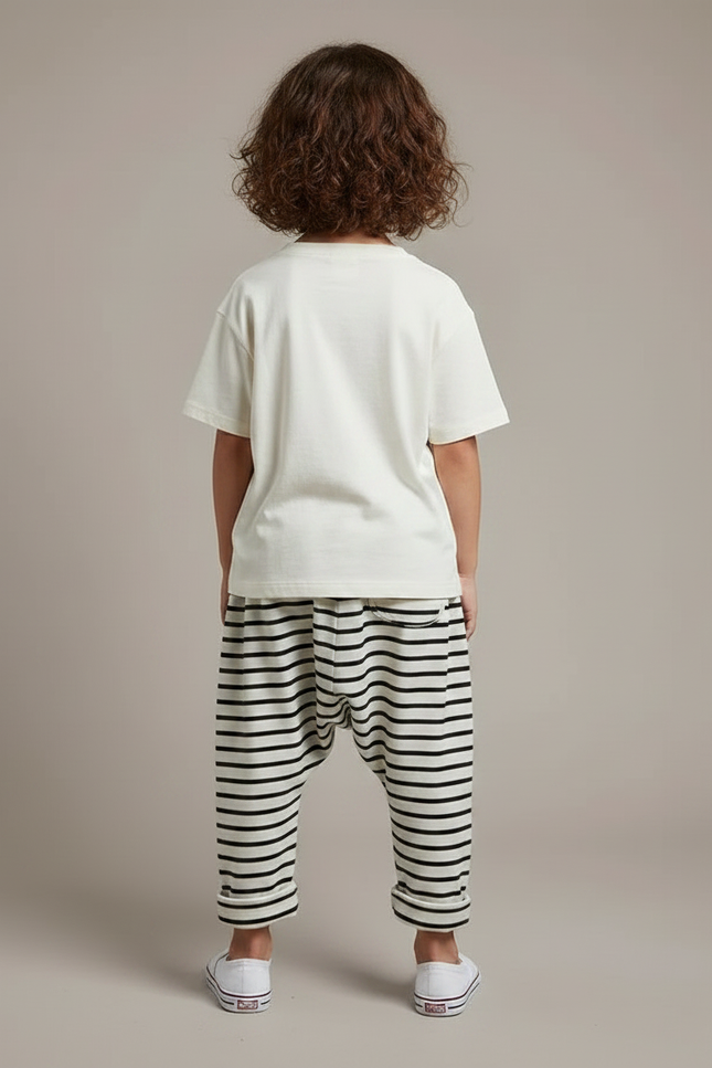 Pantalon Fluide Taille Basse - Imprimé Molleton - vue 2