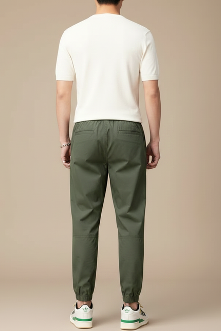 Pantalon Fluide Kaki Cordon Élastique Décontracté Homme - Polyester - vue 2