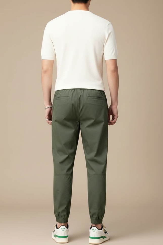 Pantalon Fluide Kaki Cordon Élastique Décontracté Homme - Polyester - vue 2