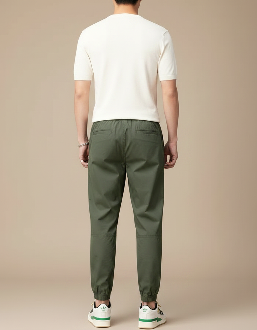 Pantalon Fluide Kaki Cordon Élastique Décontracté Homme - Polyester - vue 2