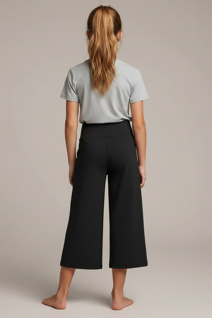 Pantalon Fluide Noir Ample Confortable Enfant - Maille - vue 2