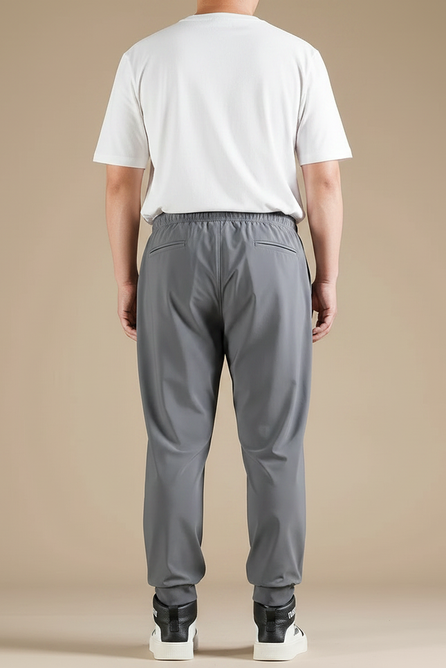 Pantalon Fluide Gris Homme Décontracté Sport Léger - Polyester - vue 2