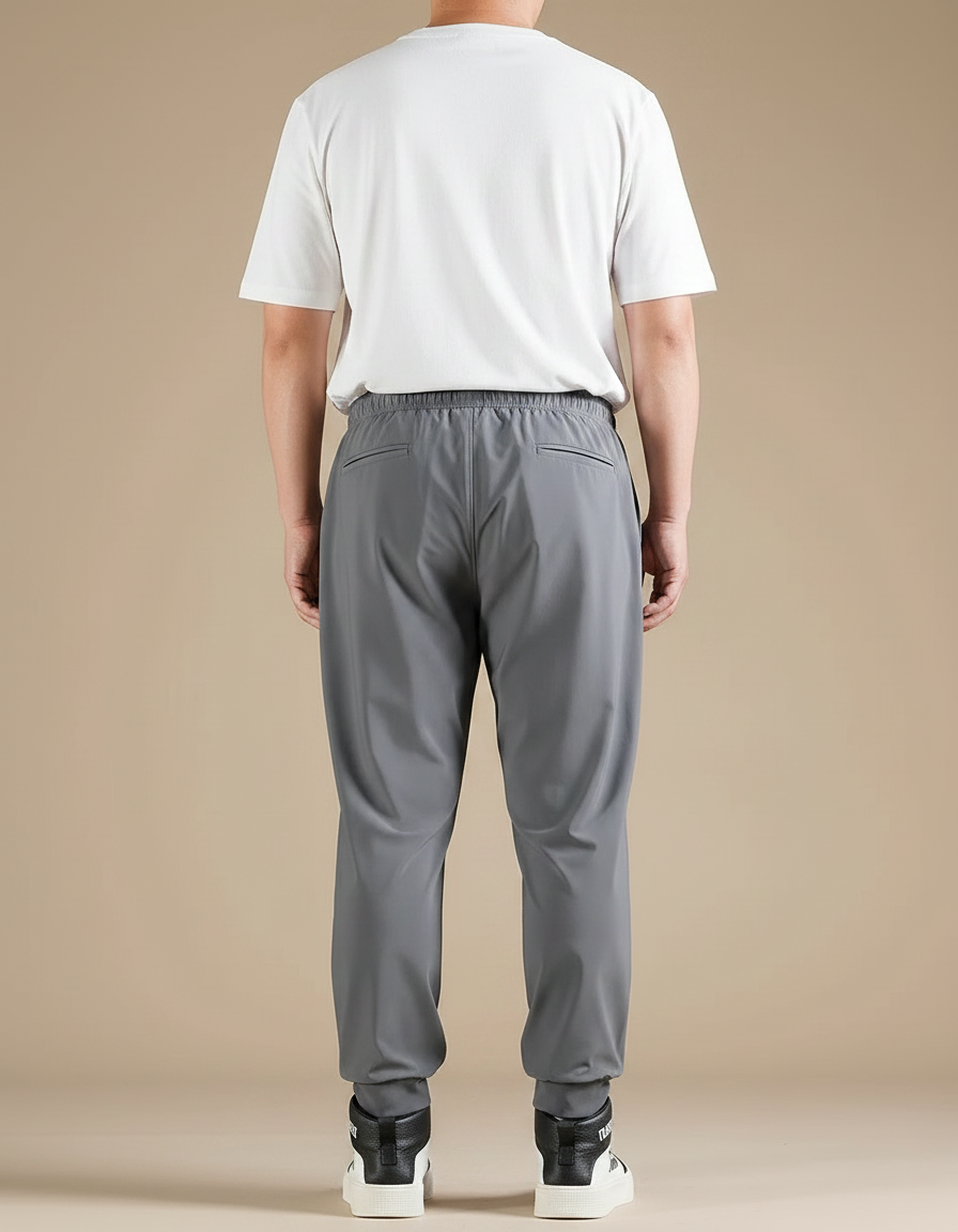 Pantalon Fluide Gris Homme Décontracté Sport Léger - Polyester - vue 2