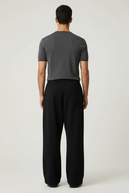 Pantalon Fluide Noir Ample Imprimé Gothique Homme - Molleton - vue 2