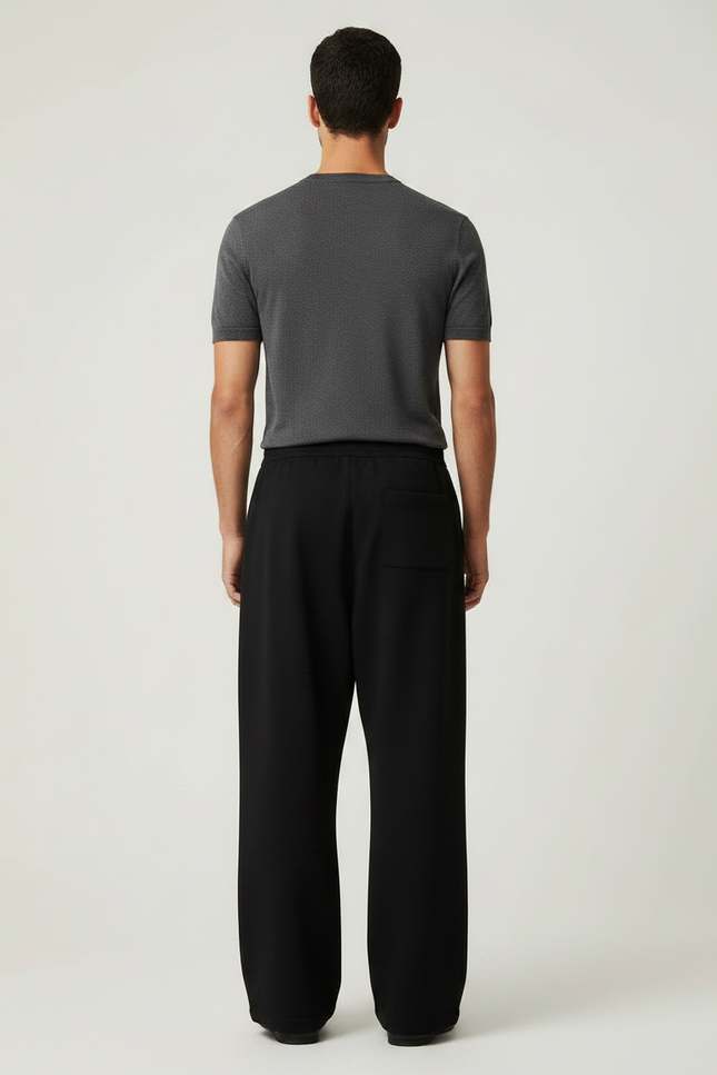Pantalon Fluide Noir Ample Imprimé Gothique Homme - Molleton - vue 2