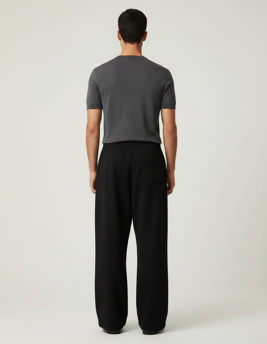 Pantalon Fluide Noir Ample Imprimé Gothique Homme - Molleton - vue 2