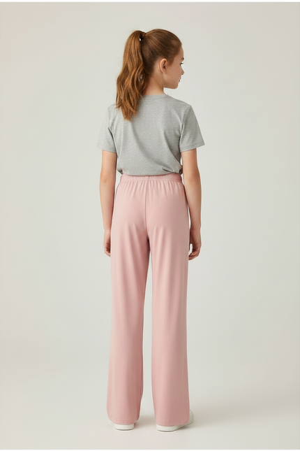 Pantalon Fluide Rose Ample Décontracté Fille - Viscose - vue 2