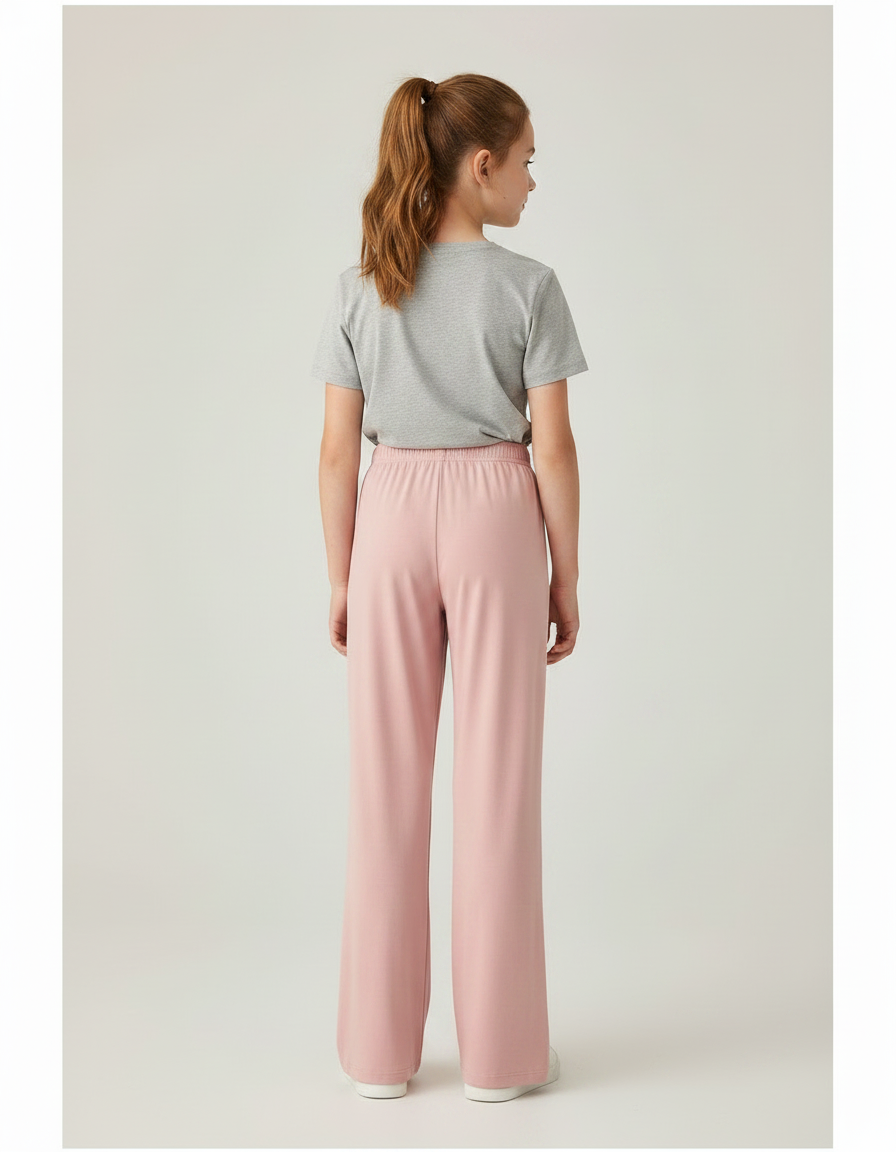 Pantalon Fluide Rose Ample Décontracté Fille - Viscose - vue 2
