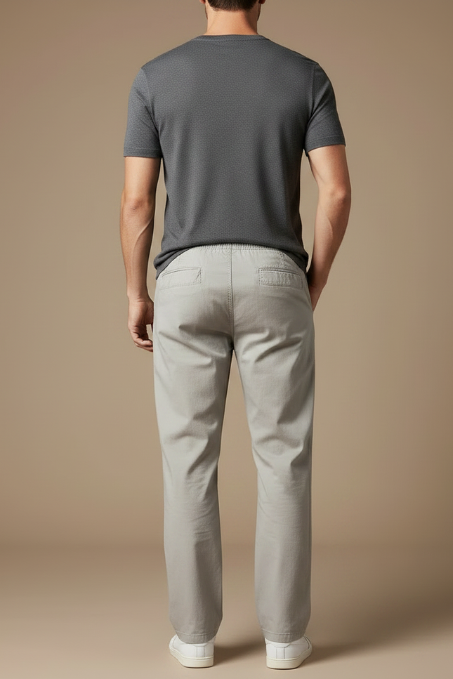 Pantalon Fluide Gris Homme Cargo Confortable Décontracté Coton - vue 2