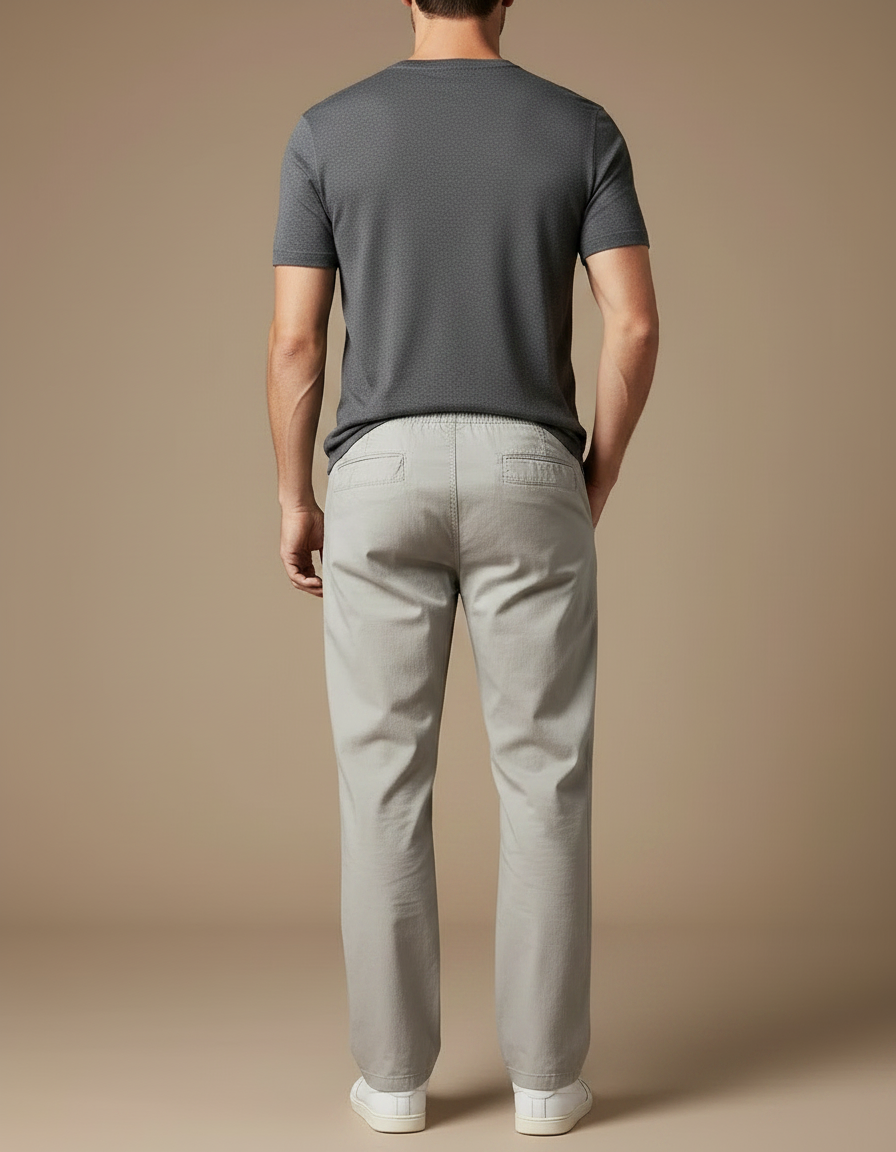 Pantalon Fluide Gris Homme Cargo Confortable Décontracté Coton - vue 2