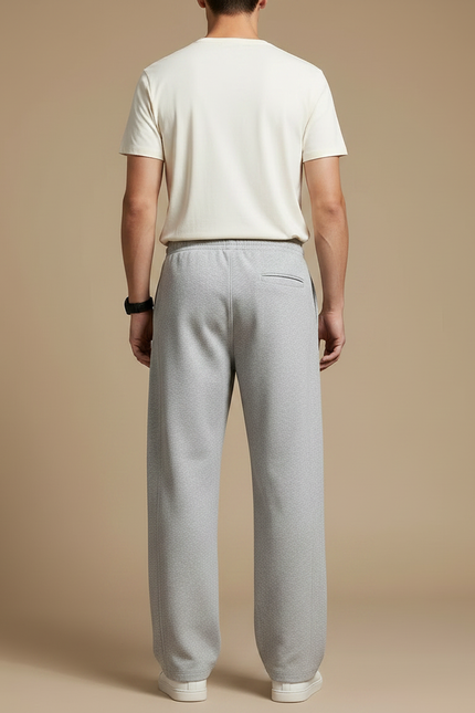 Pantalon Fluide Gris Ample Sport Cordon Homme - Molleton - vue 2