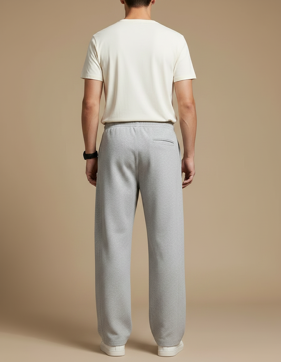Pantalon Fluide Gris Ample Sport Cordon Homme - Molleton - vue 2
