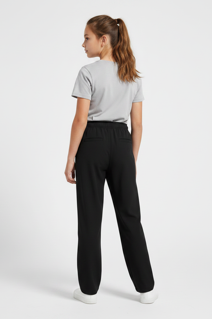 Pantalon Fluide Fille Noir Coupe Ample Viscose - Molleton - vue 2