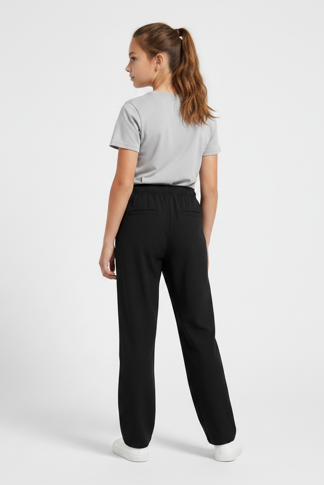 Pantalon Fluide Fille Noir Coupe Ample Viscose - Molleton - vue 2