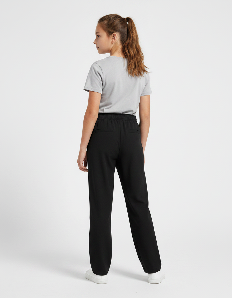 Pantalon Fluide Fille Noir Coupe Ample Viscose - Molleton - vue 2