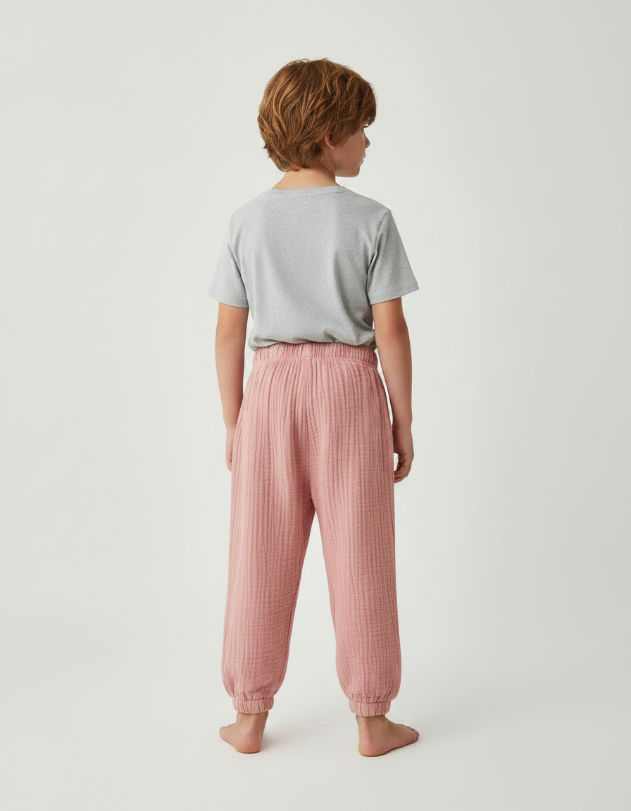 Pantalon Fluide Corail - Rose Coton - vue 2