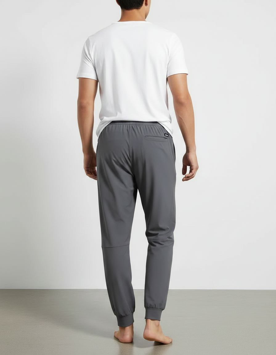 Pantalon Fluide Gris Homme Sport Jogger Confortable - Polyester - vue 2