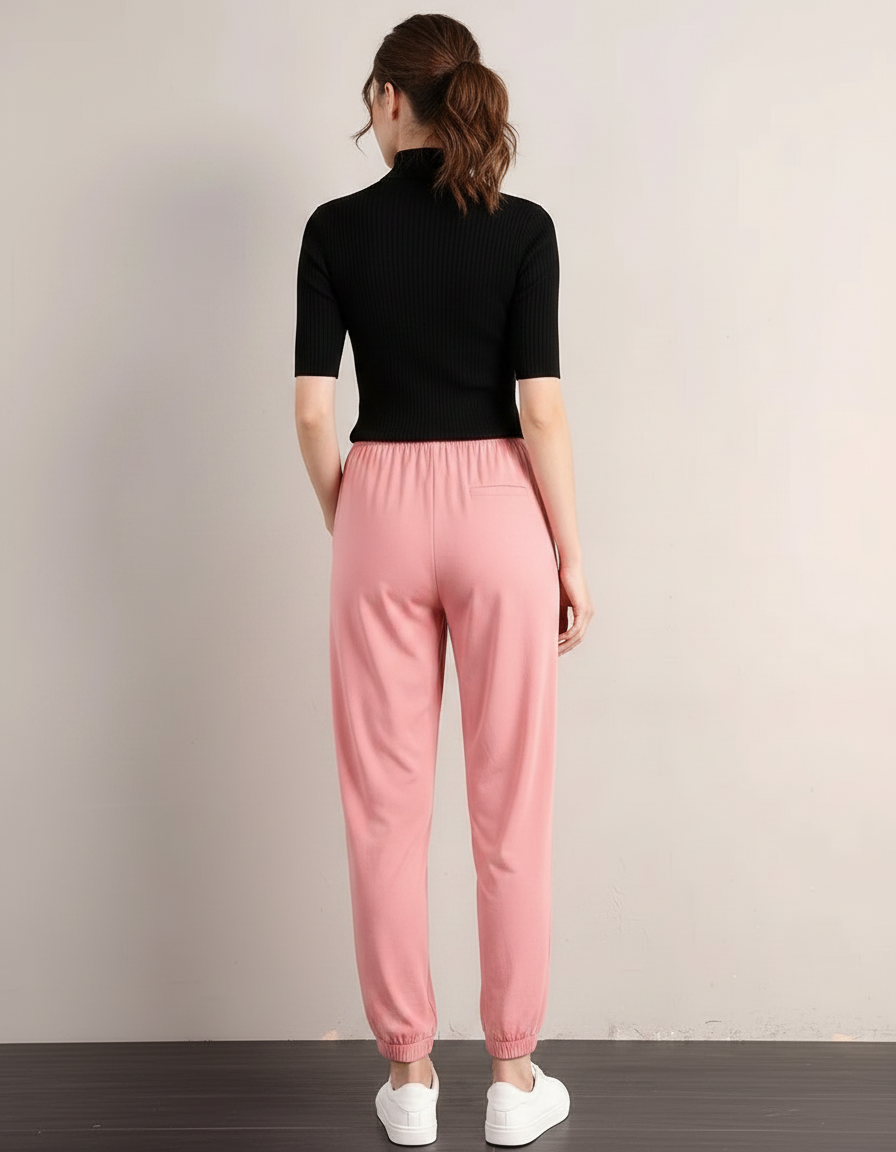 Pantalon Fluide Femme Rose - Viscose - vue 2