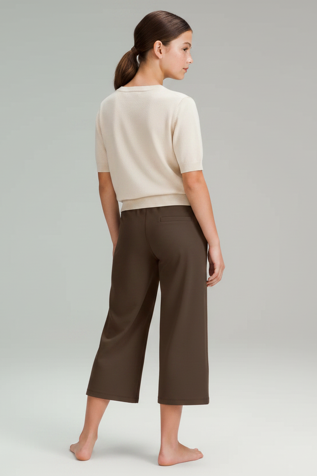 Pantalon Fluide Marron Ample Décontracté Confortable Enfant - Molleton - vue 2