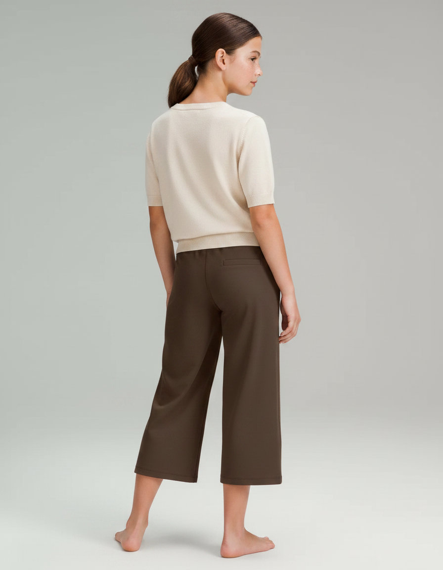 Pantalon Fluide Marron Ample Décontracté Confortable Enfant - Molleton - vue 2