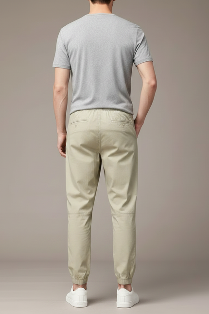Pantalon Fluide Beige Cordon Décontracté Homme - Gabardine - vue 2