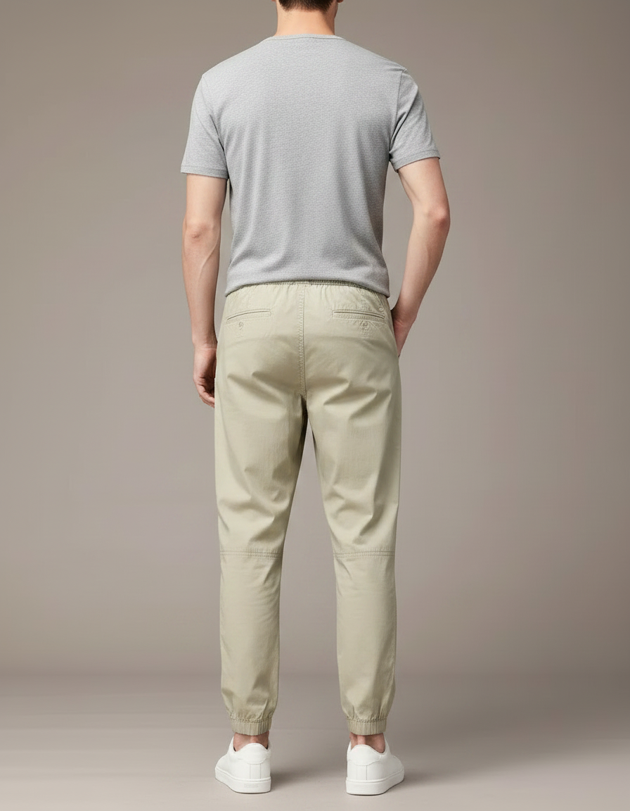 Pantalon Fluide Beige Cordon Décontracté Homme - Gabardine - vue 2