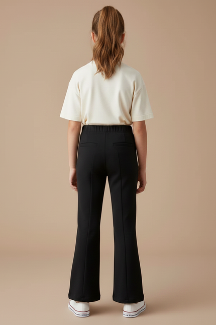 Pantalon Fluide Noir Évasé Confortable Enfant - Viscose - vue 2
