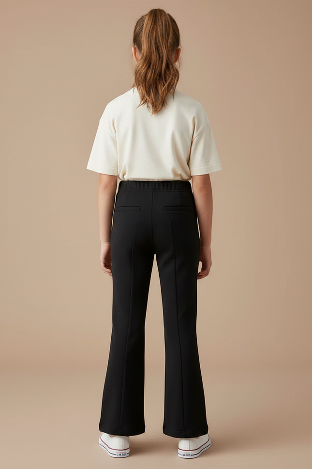 Pantalon Fluide Noir Évasé Confortable Enfant - Viscose - vue 2