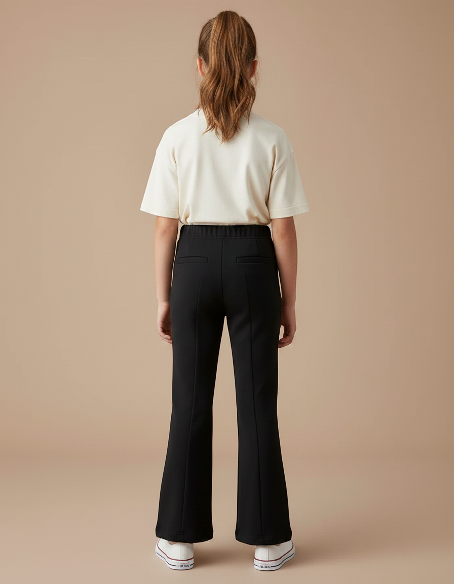 Pantalon Fluide Noir Évasé Confortable Enfant - Viscose - vue 2
