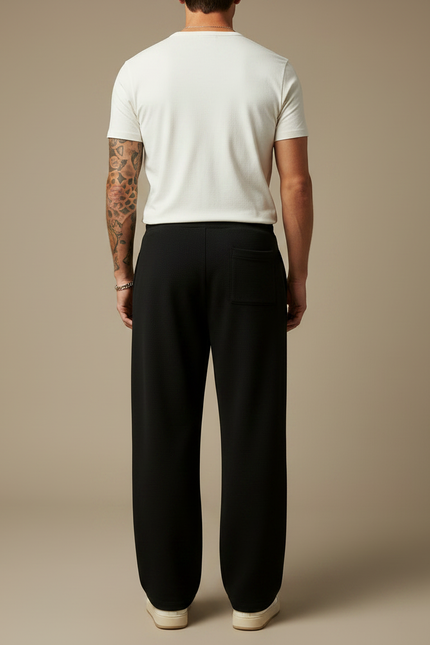 Pantalon Fluide Noir Ample Casual Confortable Homme - Molleton - vue 2