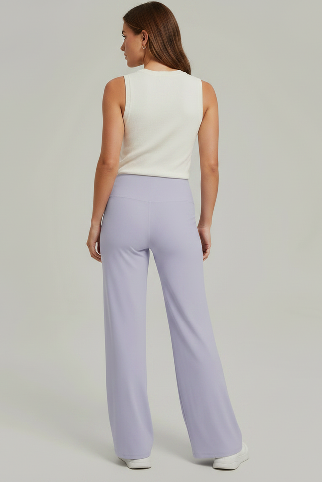 Pantalon Flare Fluide Femme - Violet Polyester - vue 2