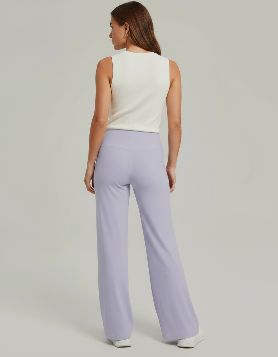 Pantalon Flare Fluide Femme - Violet Polyester - vue 2