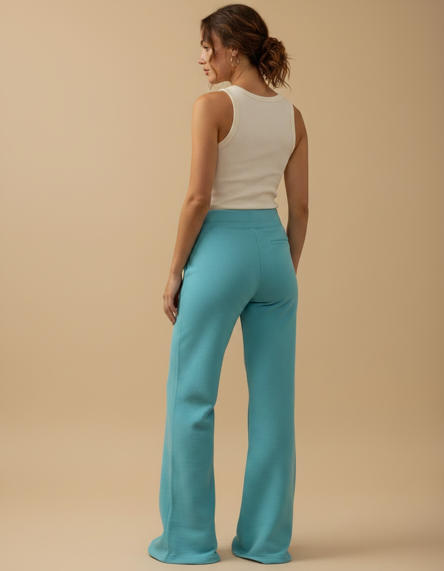 Pantalon Fluide Bleu Ample Confortable Décontracté - Molleton - vue 2